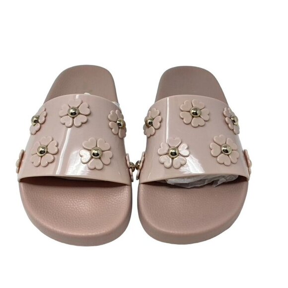 Kate Spade Spring Flower Embellished Slides Sz 9 Rose Smoke - Picture 3 of 9